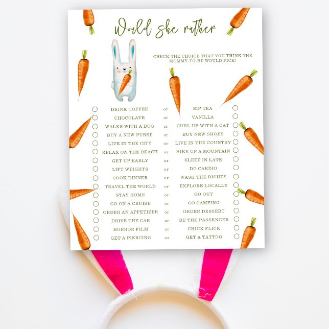 Papier Bunny & Carrot - Voudrait-elle mieux - jeu de bébé (Créateur téléchargé)