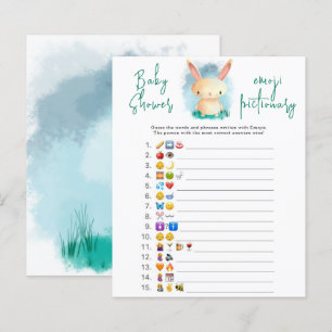 Papier Bunny Emoji jeu d'images baby shower