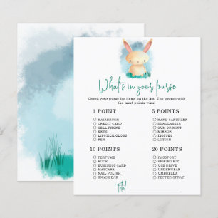 Papier Bunny Whats dans votre sac à baby shower