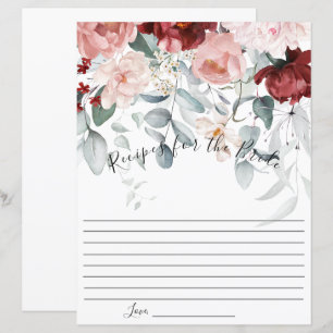 Papier Burgundy Blush rose Floral Bride Recette