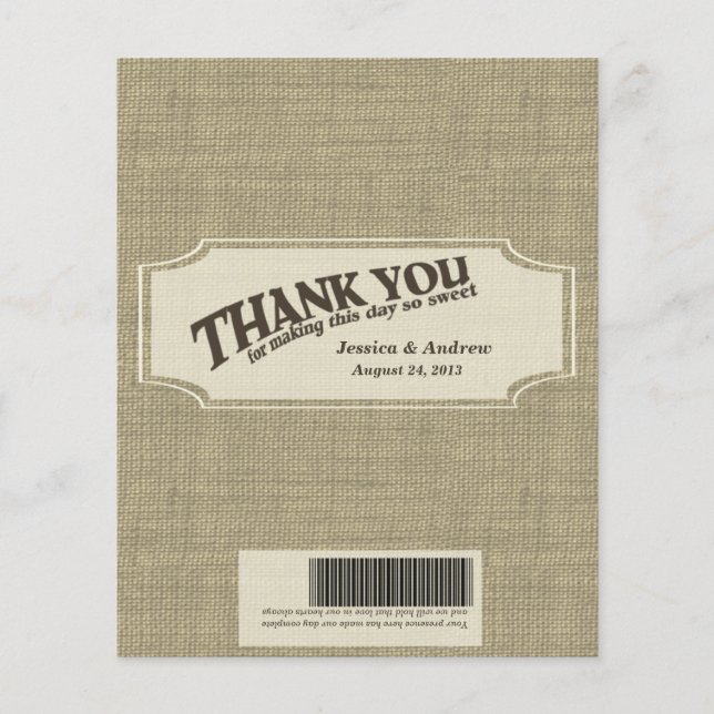 Papier Burlap Barre de bonbons Favoriser (Devant)
