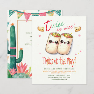 Papier BURRITOS Baby shower Cute Fiesta TWINS