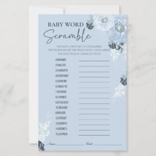 Papier C’est un garçon Floral Baby shower Word Scramble J