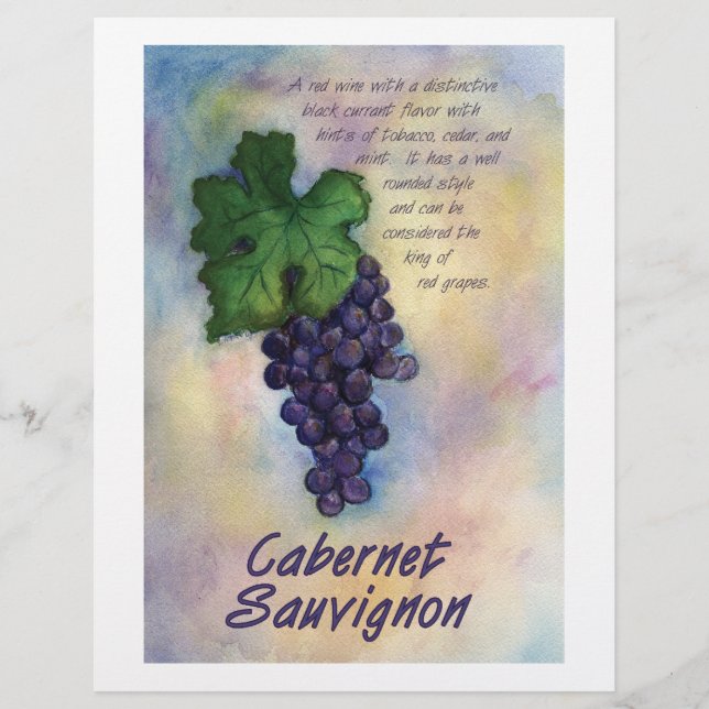 Papier Cabernet Sauvignon En-Tête De Vin (Devant)