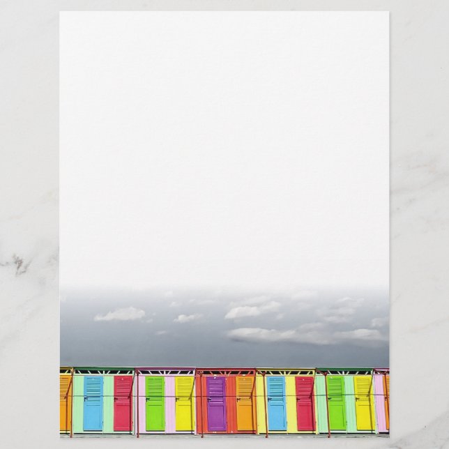 Papier Cabines de bain colorées En-tête (Devant)