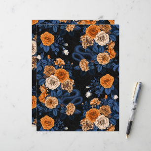 Papier Caché en rose, orange et bleu