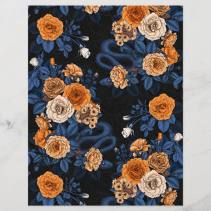 Papier Caché en rose, orange et bleu