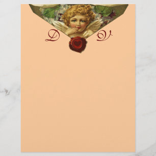 Papier CACHET DE CIRE ANGEL HEART Monogramme Rose