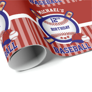 Papier Cadeau 00th Fête d'anniversaire - base-ball