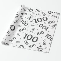 100e Motif de nombre aléatoire noir/blanc grand