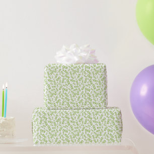 Papier Cadeau 100e Vert/Blanc Motif de nombre aléatoire petit