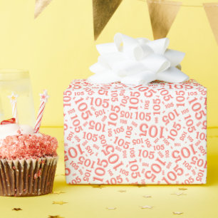 Papier Cadeau 105e Anniversaire Motif de nombres aléatoires cora