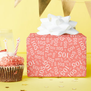 Papier Cadeau 105e Anniversaire Motif de nombres aléatoires cora