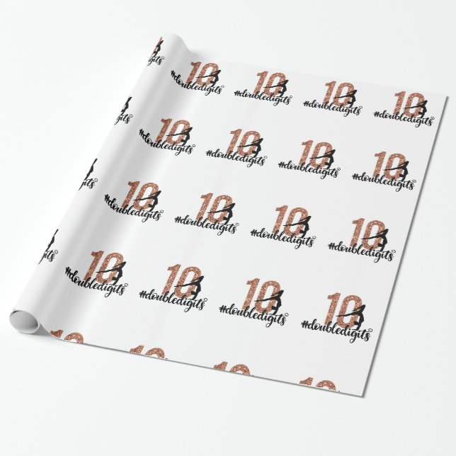 Papier Cadeau 10e anniversaire Cadeau double chiffres filles Gym (Déroulé)