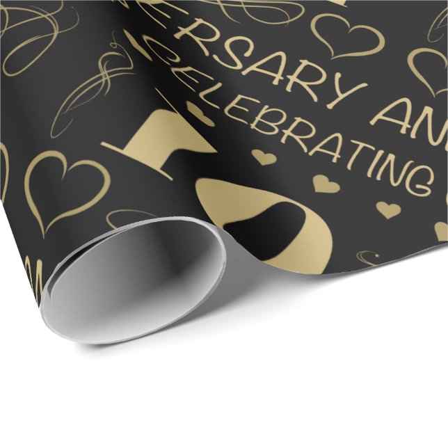 Papier Cadeau 10e anniversaire du Mariage (Coin rond)