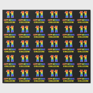 Papier Cadeau 11e anniversaire : Bold, amusant, simple, arc-en-c