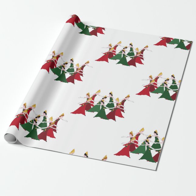 Papier Cadeau 12 Jours de Noël 9 Danses (Déroulé)