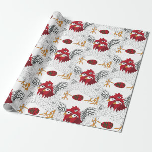 Papier Cadeau 12 jours de Noël trois poules françaises