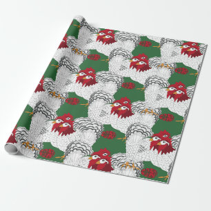 Papier Cadeau 12 jours de Noël Trois poules françaises