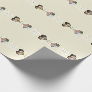Papier Cadeau 13ème dentelle-comme 2 Photos Cadres de coeur