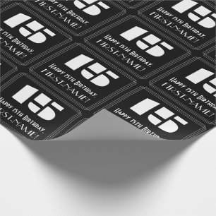 Papier Cadeau 15e anniversaire : Art Déco Inspiré Look "15" & No