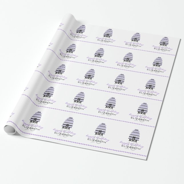 Papier Cadeau 16ème anniversaire Gâteau-Personnalisé par lavande (Déroulé)