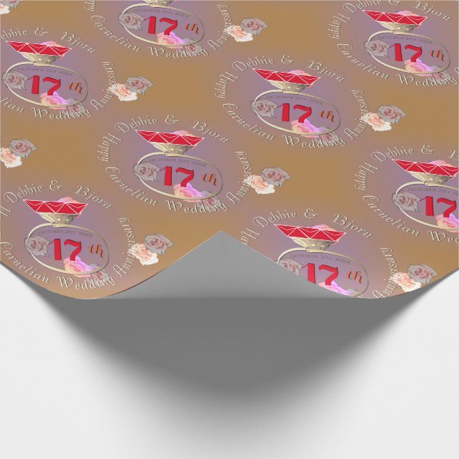 Papier Cadeau 17e anniversaire de Mariage Anniversaire Carnelian (Coin)