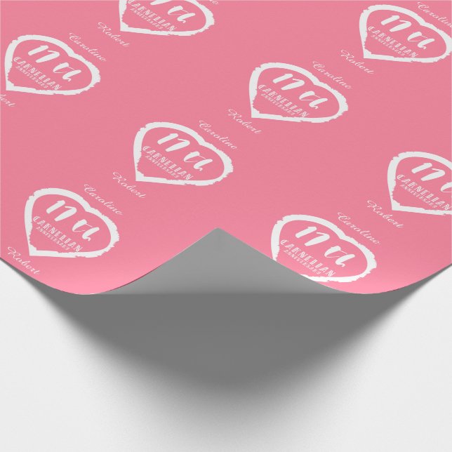 Papier Cadeau 17e anniversaire Mariage carnélien traditionnel (Coin)