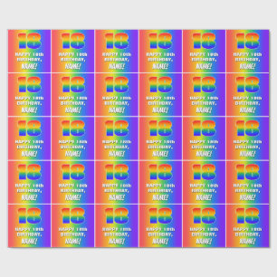 Papier Cadeau 18e anniversaire : Coloré, amusant Motif arc-en-c