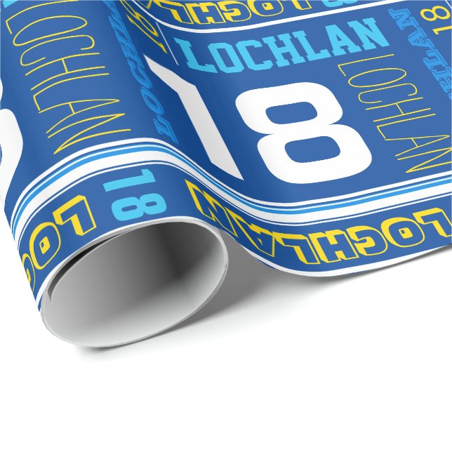 Papier Cadeau 18ème enveloppe personnalisée de sport (Coin rond)