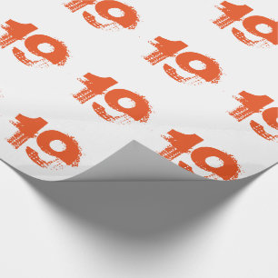 Papier Cadeau 19ème anniversaire pour n'importe qui, orange sur