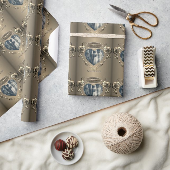 Papier Cadeau 19ème et 8ème anniversaire + Photo (Artisanat)
