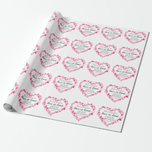 Papier Cadeau 1 Corinthiens 13:4 L'amour est patient Coeurs rose