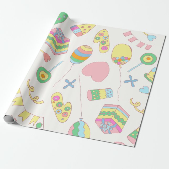 Papier Cadeau 1er anniversaire. (Déroulé)