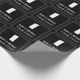 Papier Cadeau 1er anniversaire : Art Déco Inspiré Look "1" & Nom