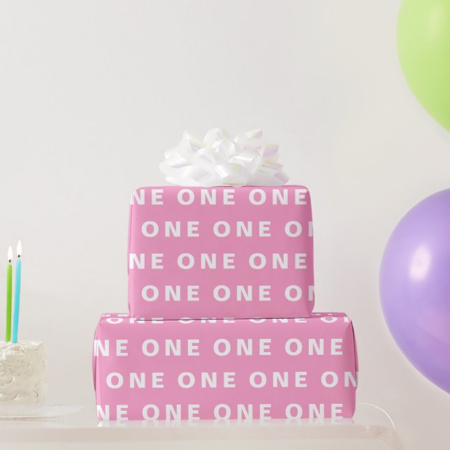 Papier Cadeau 1er anniversaire mignon Boho rose fille enfants (Cadeaux de fête)