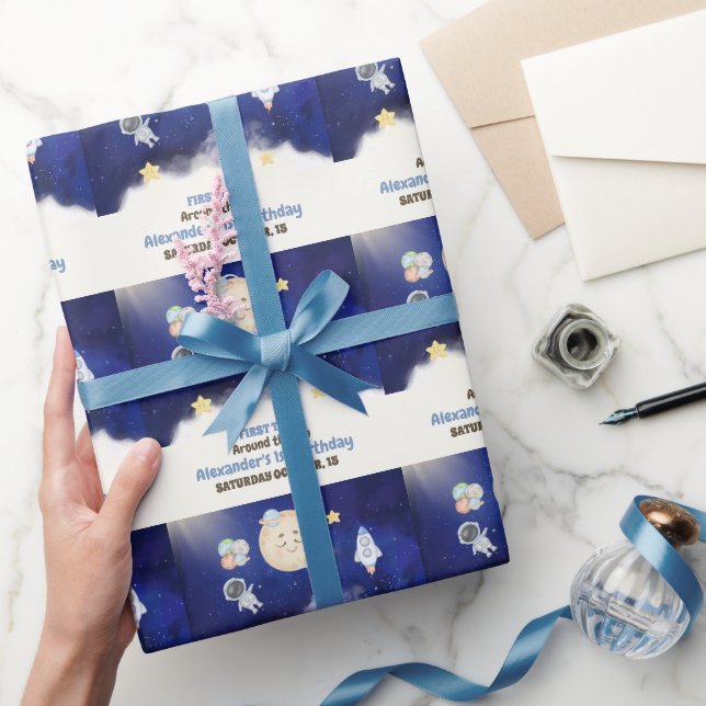 Papier Cadeau 1re Voyage aquarelle Espace extra-atmosphérique 1e (Cadeaux)