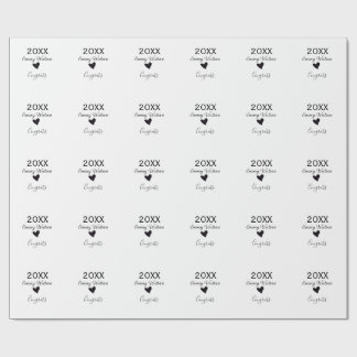 Papier Cadeau 20XX bold letter congrats graduation name heart si