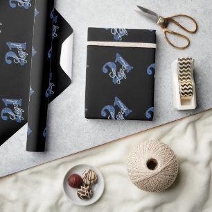 Papier Cadeau 21 et juridique Parties scintillant Blue Faux 21