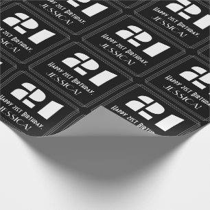 Papier Cadeau 21e anniversaire : Art Déco Inspiré Look "21" & No