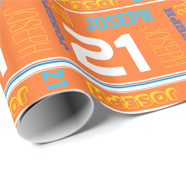 Papier Cadeau 21ème enveloppe personnalisée de sport (Coin rond)