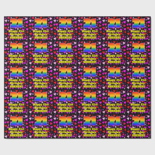 Papier Cadeau 21st Birthday: Loving Hearts Pattern, Rainbow # 21