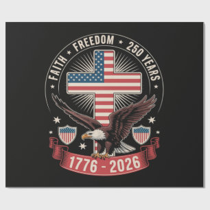 Papier Cadeau 250e anniversaire USA Foi Liberté 4 juillet