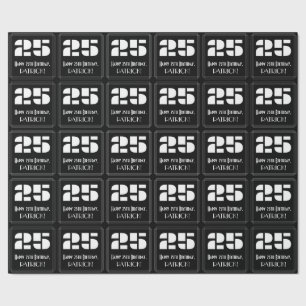 Papier Cadeau 25e anniversaire : Art Déco Inspiré Look "25" & No