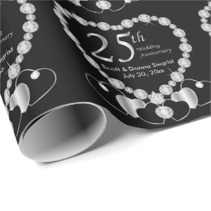 Papier Cadeau *25e anniversaire d'argent Personnaliser