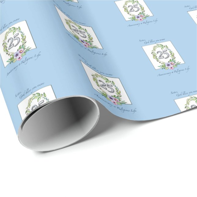 Papier Cadeau 25e anniversaire de la couronne catholique des nat (Coin rond)