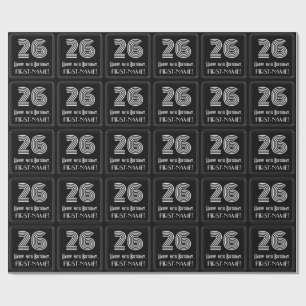 Papier Cadeau 26e anniversaire : Art Déco Inspiré Look "26" avec