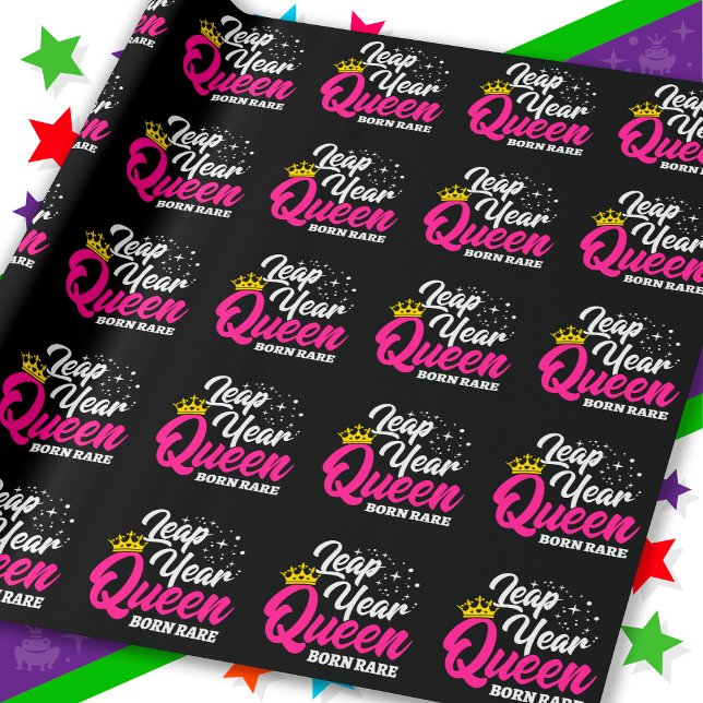 Papier Cadeau 29 fév Année bissextile Reine Jour bissextile Anni (Créateur téléchargé)