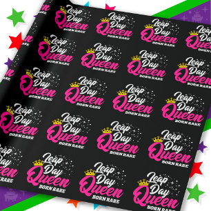 Papier Cadeau 29 févr. Jour bissextile Reine Année bissextile An