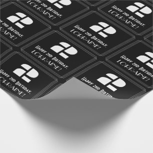 Papier Cadeau 2e anniversaire : Art Déco Inspiré Look "2" & Nom